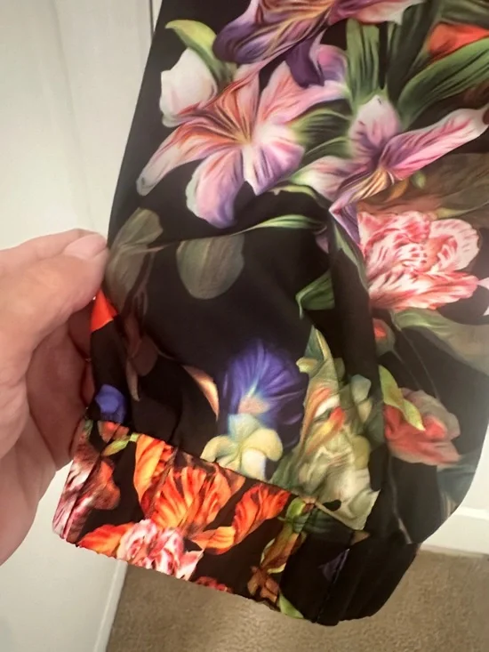 Baccini Black Floral Zip Bomber Jacket - Picture 4 of 6